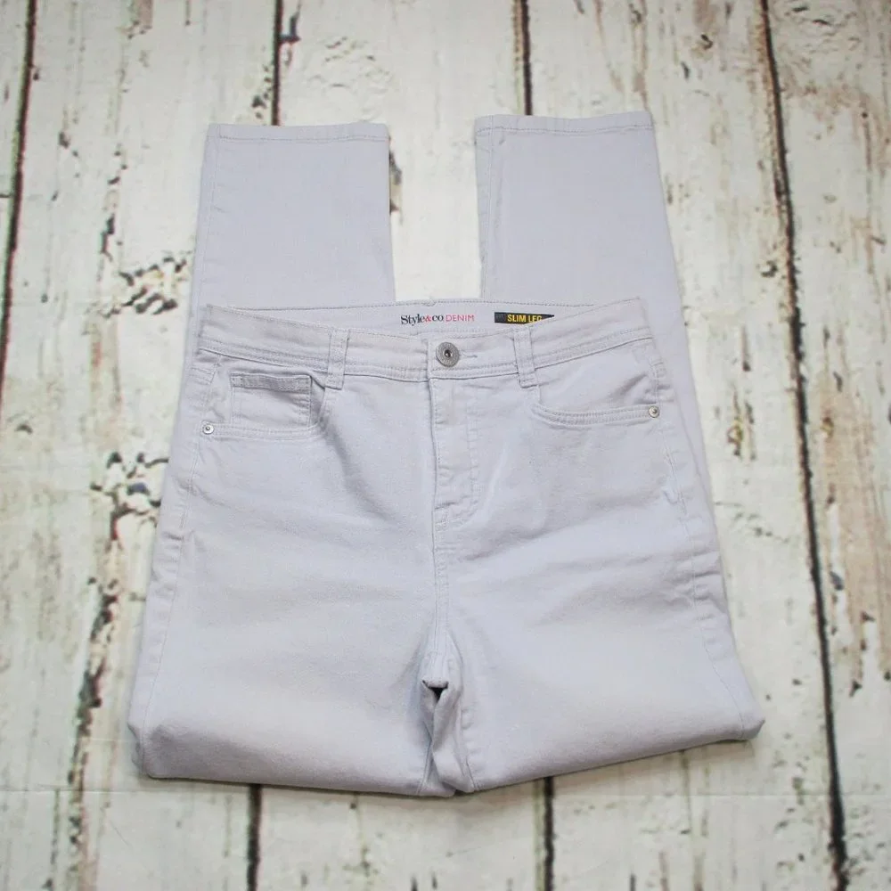 Style & Co Petite Slim Leg Straight Jeans - Picture 2 of 6